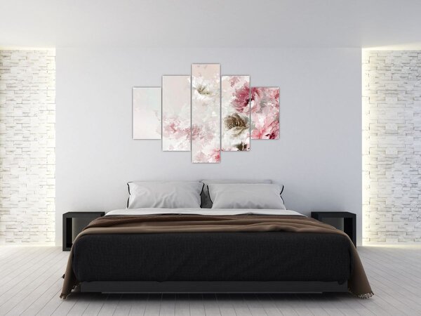 Kép - Festés rózsaszín virágok (150x105 cm)