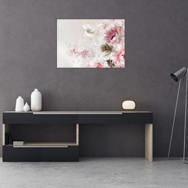 Kép - Festés rózsaszín virágok (70x50 cm)