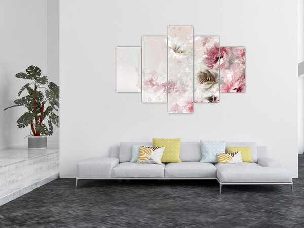 Kép - Festés rózsaszín virágok (150x105 cm)