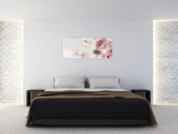 Kép - Festés rózsaszín virágok (120x50 cm)