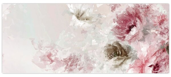 Kép - Festés rózsaszín virágok (120x50 cm)