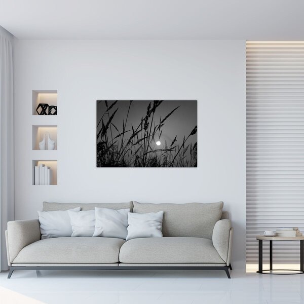 Kép - rét naplementével (90x60 cm)