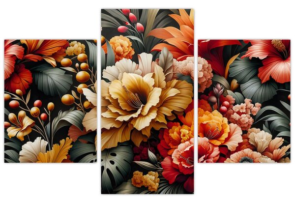 Kép - Narancs-vörös virágok (90x60 cm)