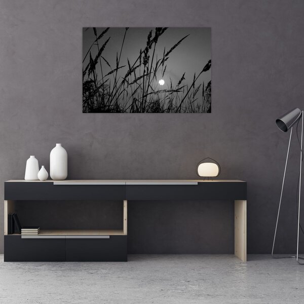 Kép - rét naplementével (90x60 cm)