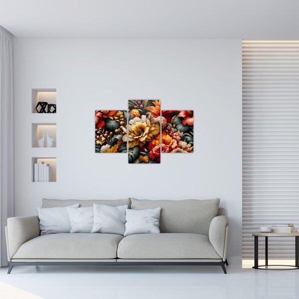 Kép - Narancs-vörös virágok (90x60 cm)