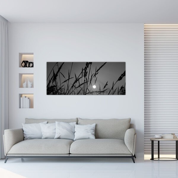 Kép - rét naplementével (120x50 cm)