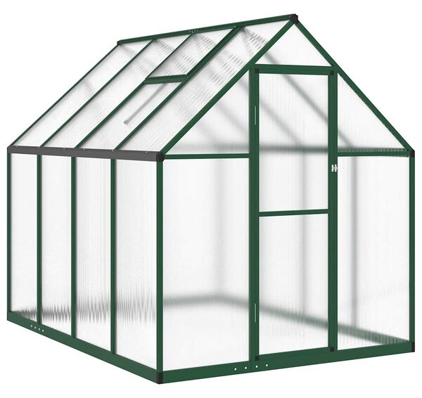 Zöld alumínium melegház alapvázzal 224 x 169 x 195 cm