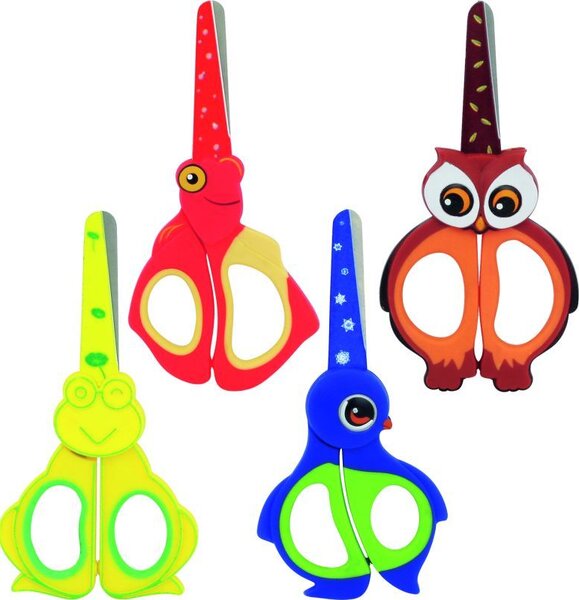 Fiorello Gr-1508 Iskolai Olló - Kerekített, Acél Él, 13 cm, Állatos