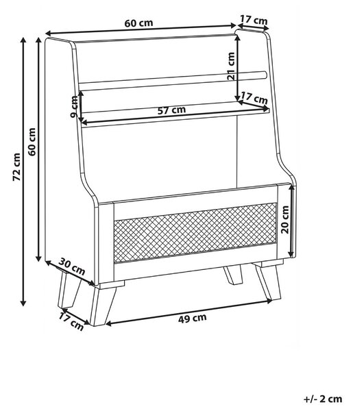 Kétszintes könyvespolc JACKIT 72 cm Fehér