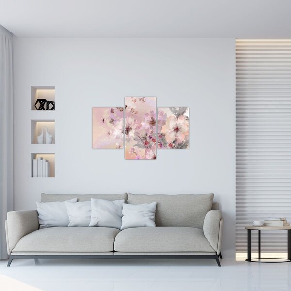 Kép - Művészeti kollázs pillangókkal (90x60 cm)