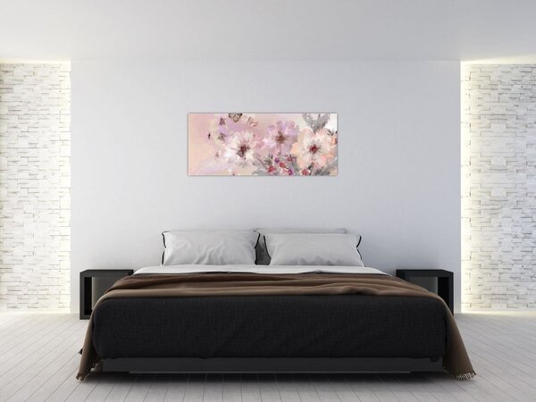 Kép - Művészeti kollázs pillangókkal (120x50 cm)