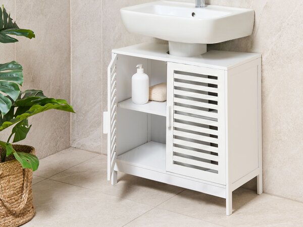 Mosdószekrény MISSOULA Bambusz 60 cm Fehér