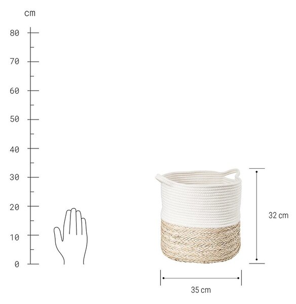 COTTON BRAID kosár, Ø 35 cm