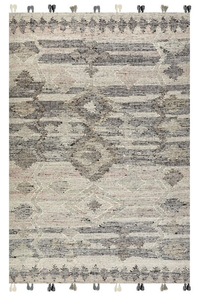 Szőnyeg ARATASHEN Szürke 200 x 300 cm Gyapjú Kilim