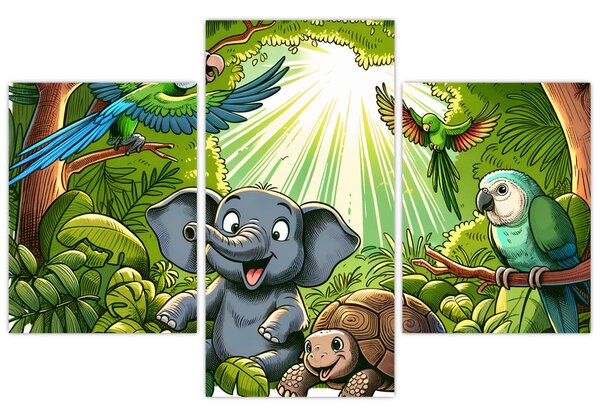 Kép - Vidám állatkák (90x60 cm)