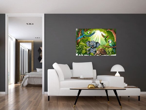 Kép - Vidám állatkák (90x60 cm)