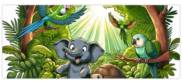 Kép - Vidám állatkák (120x50 cm)