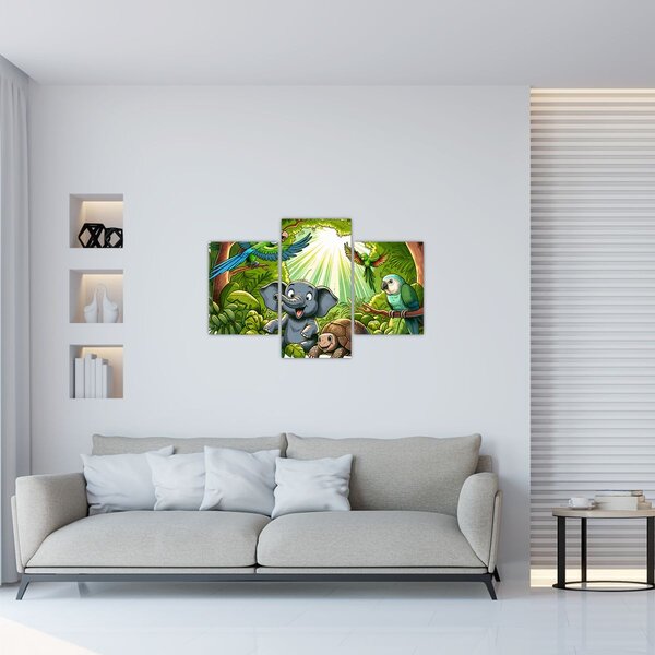 Kép - Vidám állatkák (90x60 cm)