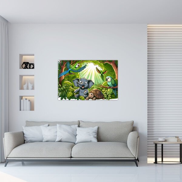 Kép - Vidám állatkák (90x60 cm)