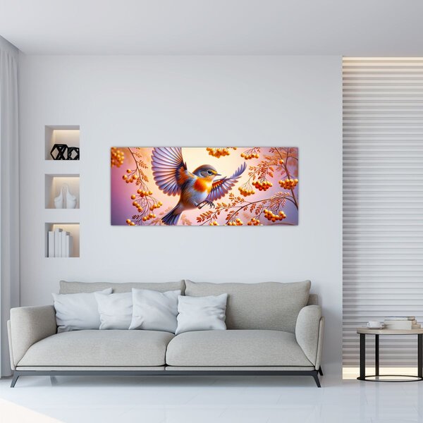 Kép - Madár berkenyével (120x50 cm)