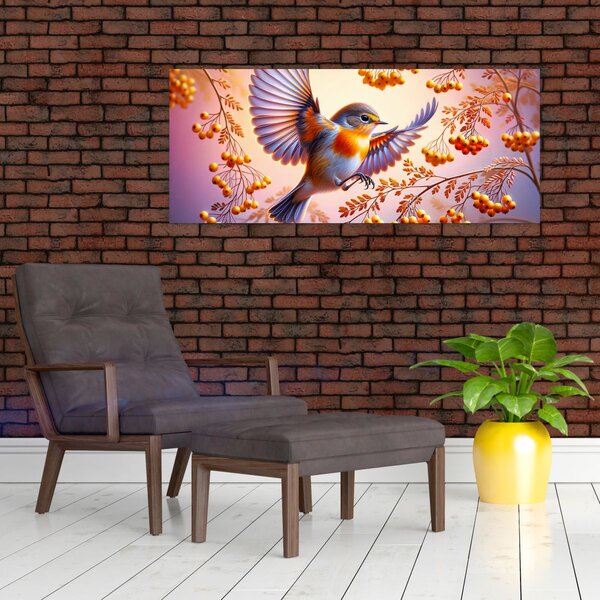 Kép - Madár berkenyével (120x50 cm)