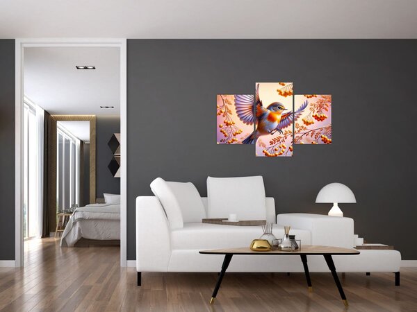 Kép - Madár berkenyével (90x60 cm)