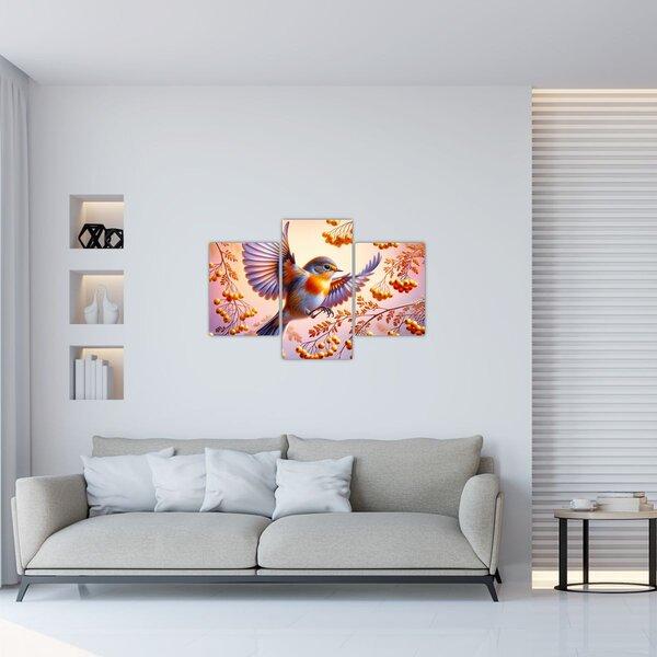 Kép - Madár berkenyével (90x60 cm)