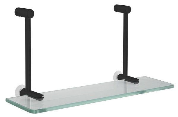 Sapho Sapho, Függesztett üvegpolc zuhanyparavánhoz 400x180x125mm, matt fekete, 1301-15B