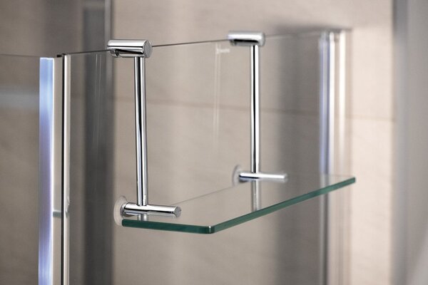Sapho Sapho, Függesztett üvegpolc zuhanyparavánhoz 400x180x125mm, króm, 1301-15