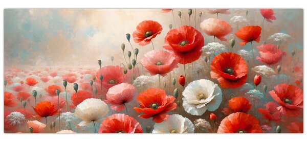 Kép - Pipacsok festménye (120x50 cm)