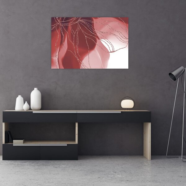 Kép - Piros absztrakt virág N⁰1 (90x60 cm)