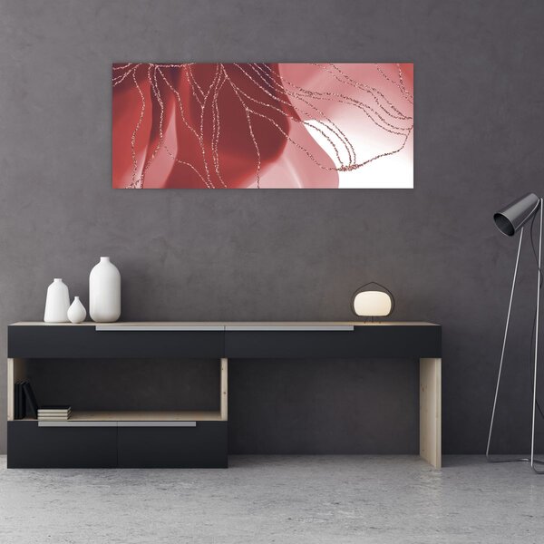 Kép - Piros absztrakt virág N⁰1 (120x50 cm)