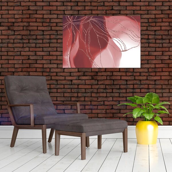Kép - Piros absztrakt virág N⁰1 (90x60 cm)