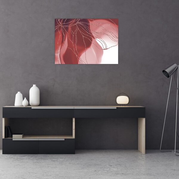 Kép - Piros absztrakt virág N⁰1 (70x50 cm)
