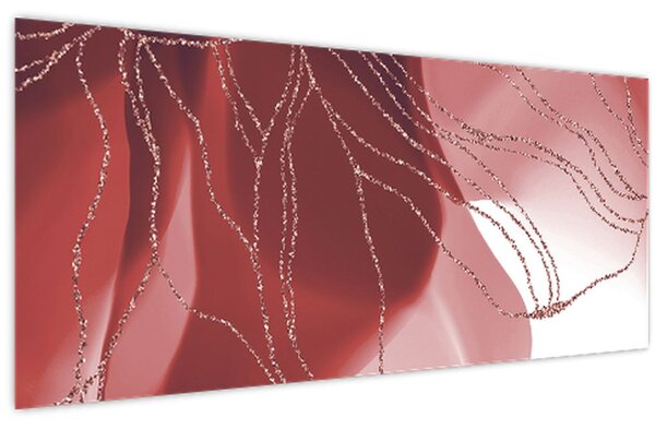 Kép - Piros absztrakt virág N⁰1 (120x50 cm)