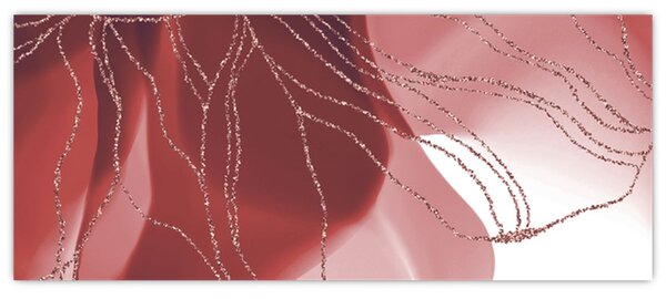 Kép - Piros absztrakt virág N⁰1 (120x50 cm)