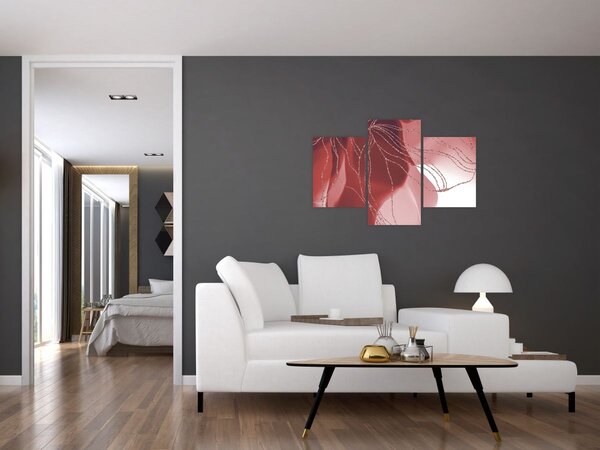 Kép - Piros absztrakt virág N⁰1 (90x60 cm)