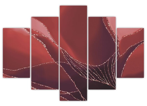 Kép - Piros absztrakt virág N⁰2 (150x105 cm)