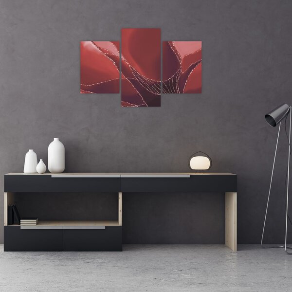 Kép - Piros absztrakt virág N⁰2 (90x60 cm)