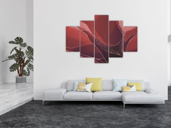 Kép - Piros absztrakt virág N⁰2 (150x105 cm)