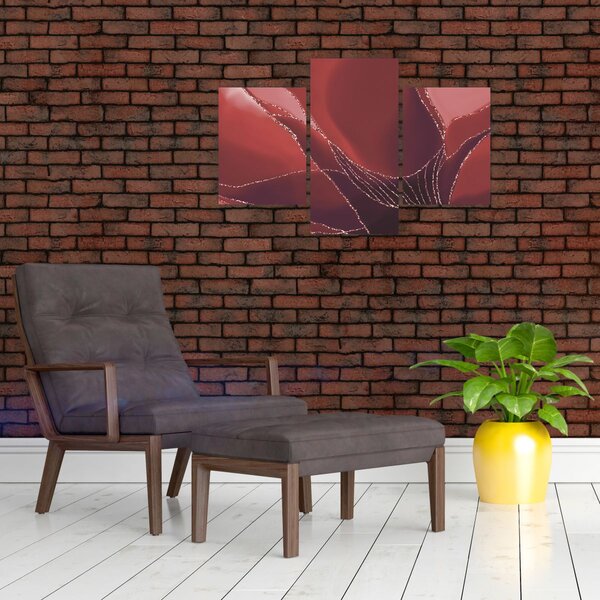 Kép - Piros absztrakt virág N⁰2 (90x60 cm)