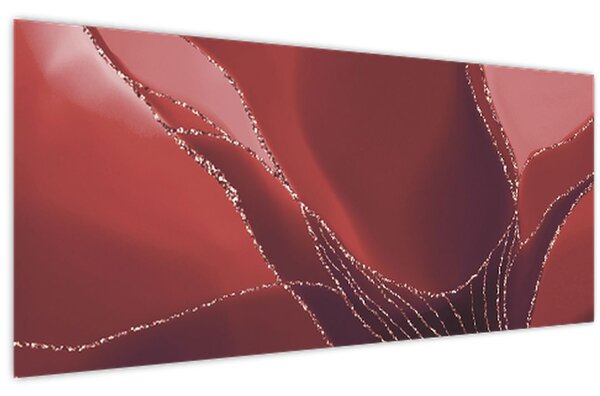 Kép - Piros absztrakt virág N⁰2 (120x50 cm)