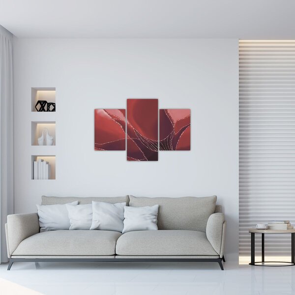 Kép - Piros absztrakt virág N⁰2 (90x60 cm)