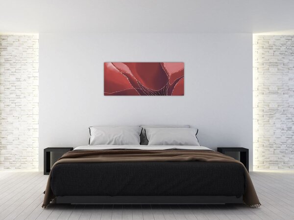Kép - Piros absztrakt virág N⁰2 (120x50 cm)