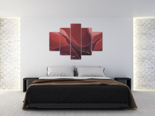 Kép - Piros absztrakt virág N⁰2 (150x105 cm)