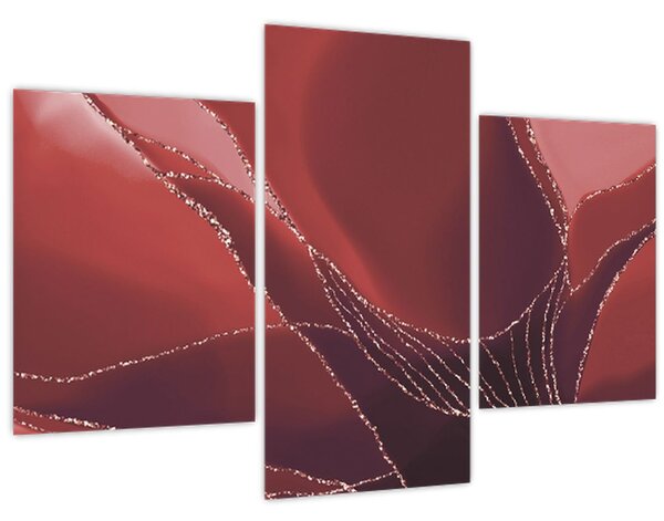 Kép - Piros absztrakt virág N⁰2 (90x60 cm)