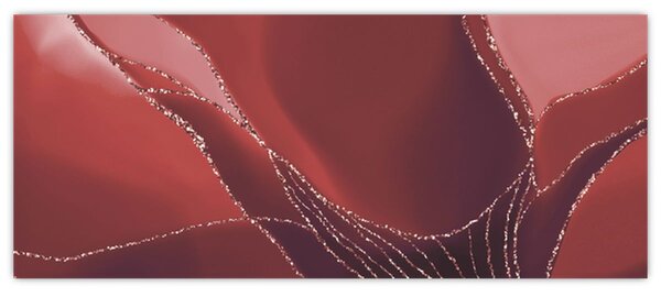 Kép - Piros absztrakt virág N⁰2 (120x50 cm)