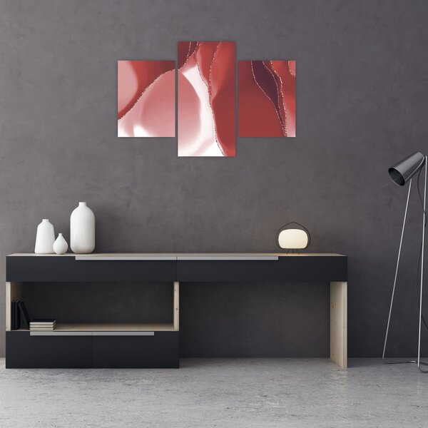 Kép - Piros absztrakt virág N⁰3 (90x60 cm)