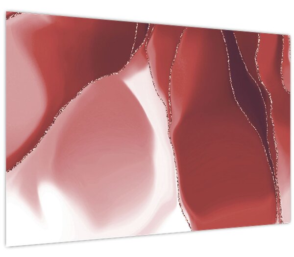 Kép - Piros absztrakt virág N⁰3 (90x60 cm)