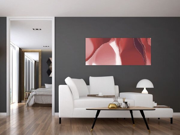 Kép - Piros absztrakt virág N⁰3 (120x50 cm)